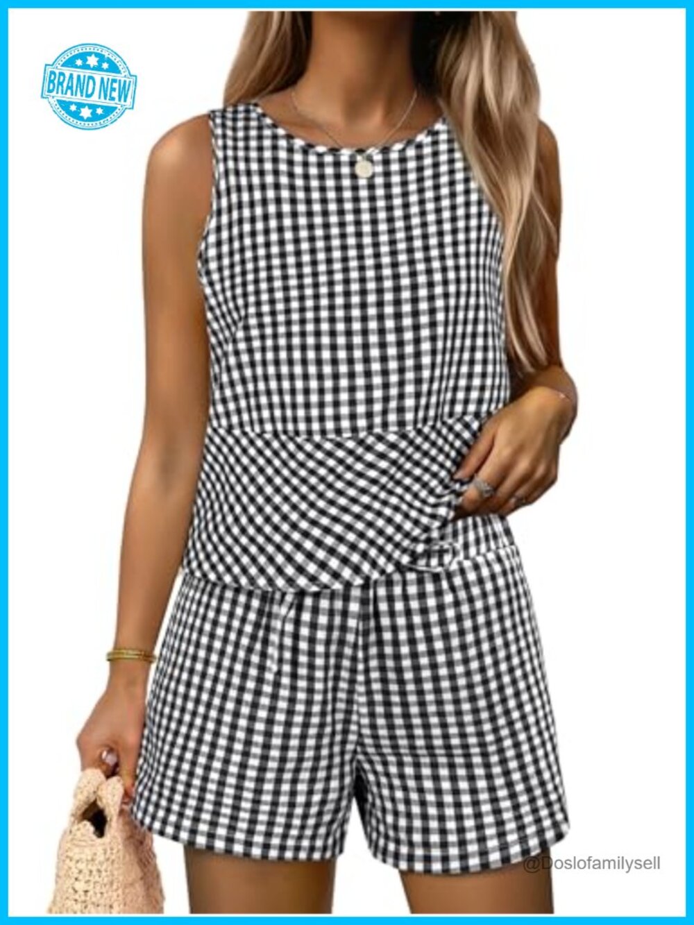 ANRABESS Women's 2 Piece Tank Top and Shorts Lounge Set Sleeveless Casual